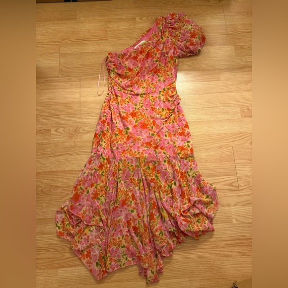 Pink Floral Astr The Label Midi Dress Sz Small - Picture 4 of 7